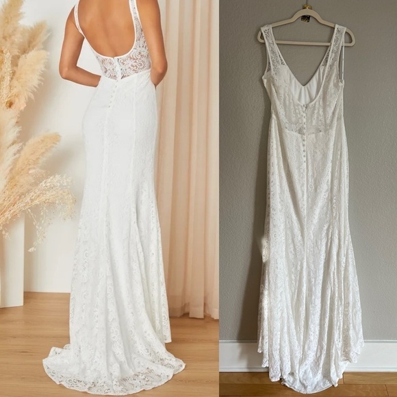 Beloved Eternity White Lace Sleeveless Backless Maxi Dress - Picture 3 of 7